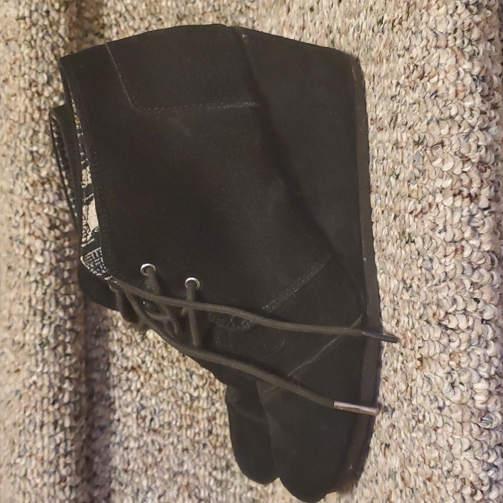 toms black lace up wedge heels